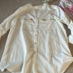 Calvin Klein white blouse size US M never been worn